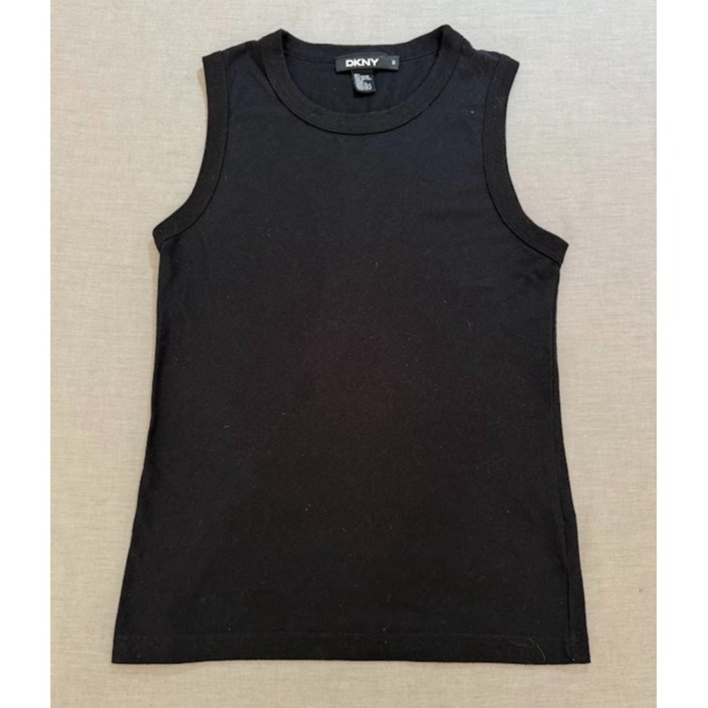 Vintage DKNY‎ Shirt Women Small Black Sleeveless Pullover Blouse Ladies.